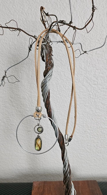 Abalone drop Necklace with Cord Strap